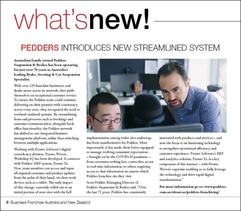 Business Franchise Australia Pedders introduces new streamlined system