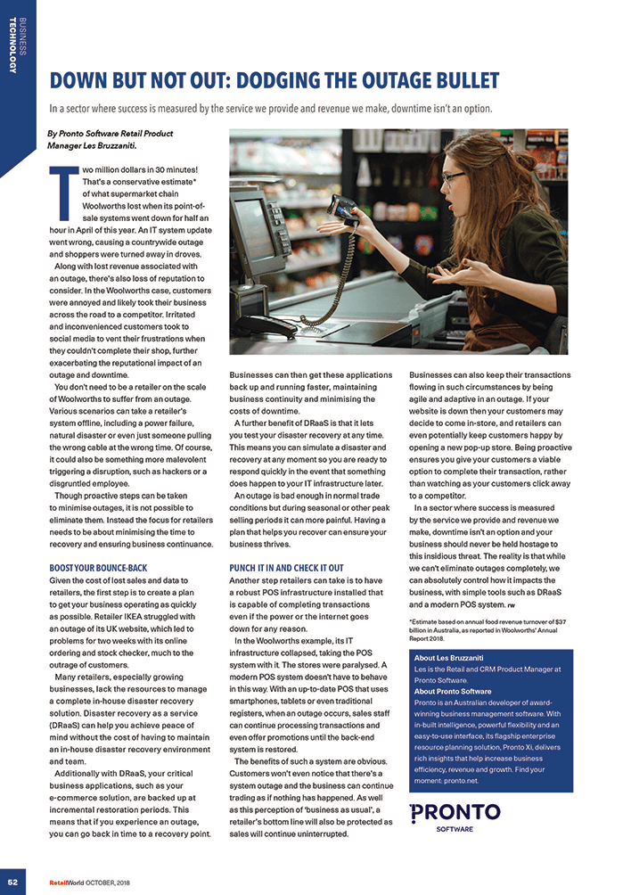 RetailWorld featuring Pronto Software