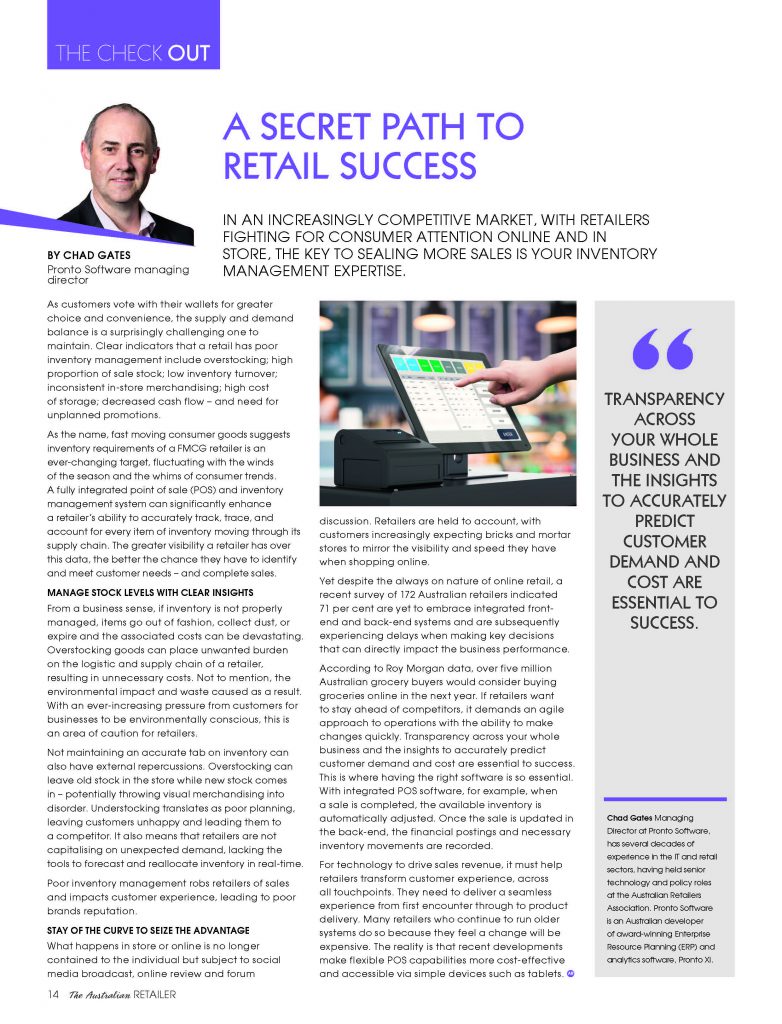 A secret path to retail success_Australian Retailer December